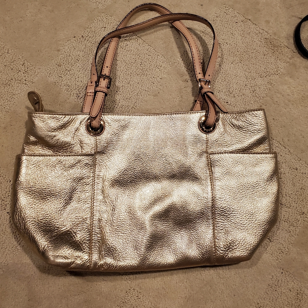 Gold Leather Michael Kors Tote